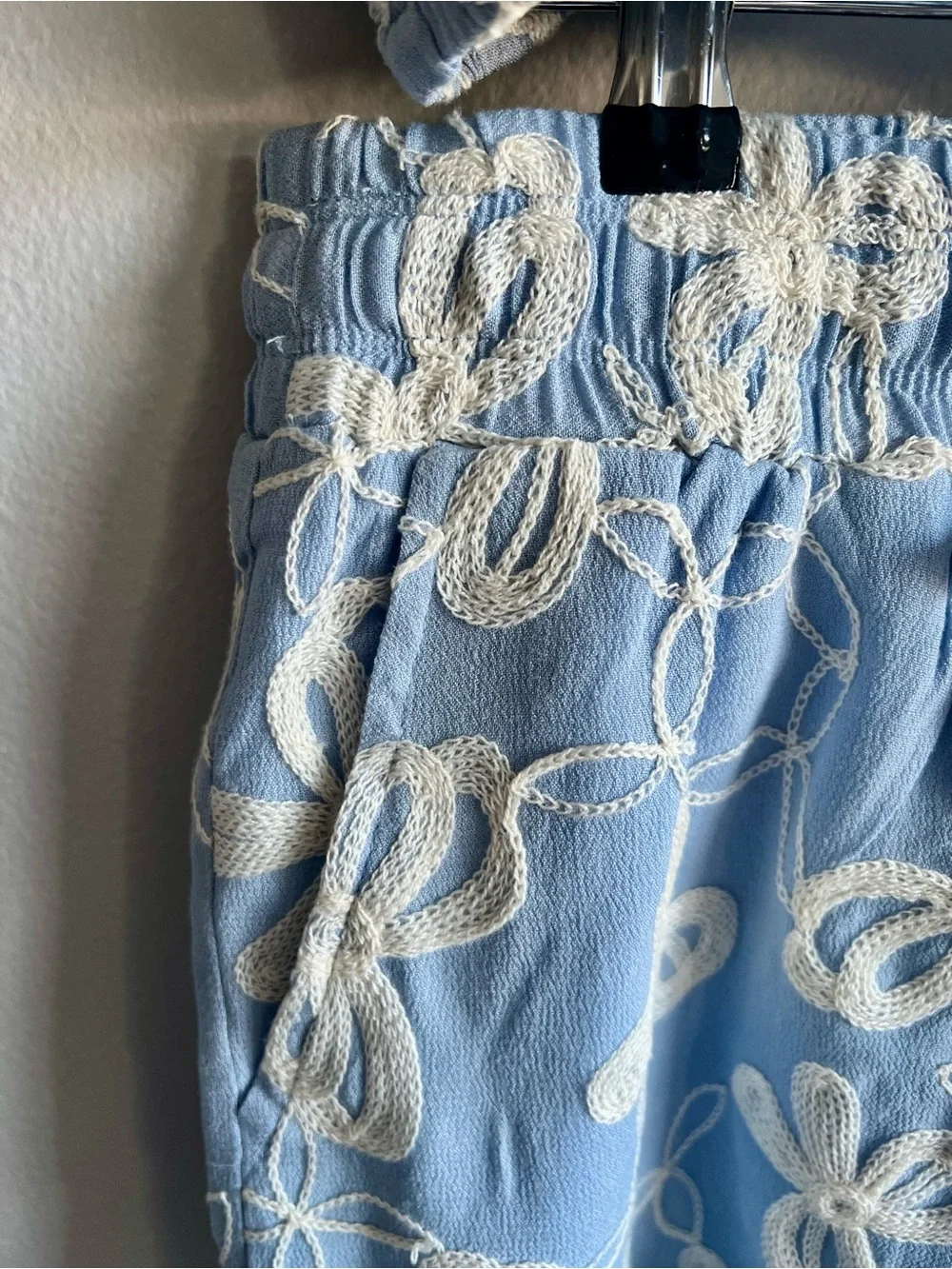 NWT Joie Blue Embroidered Floral Matching Set — Top & Shorts Women’s M